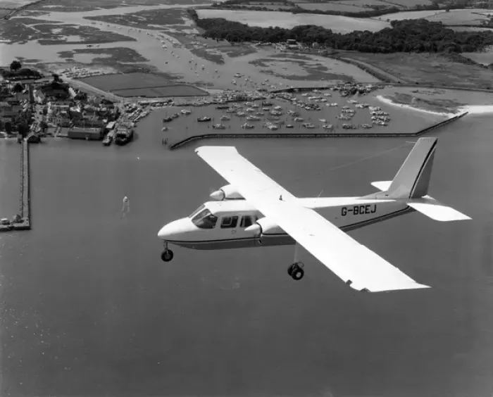 Framed Print : Britten-Norman BN2A Islander G-BCEJ over the Isle of Wight Framed Print : Britten-Norman BN2A Islander G-BCEJ over the Isle of Wight