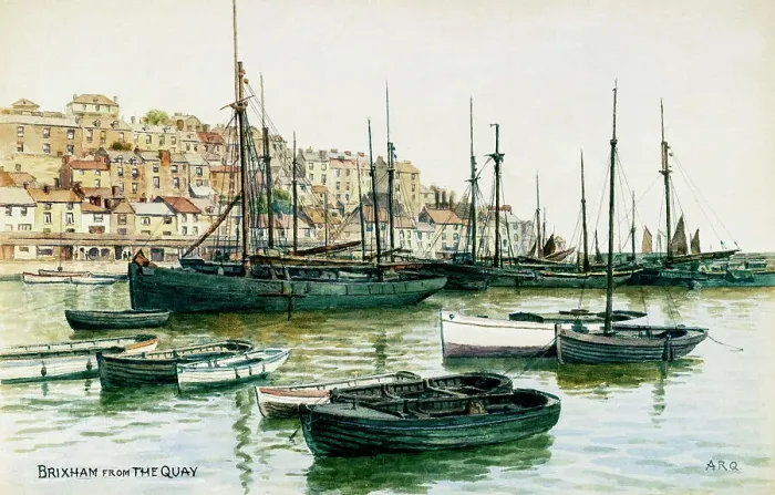 Framed Print : Brixham, Devon, viewed from the Quay Framed Print : Brixham, Devon, viewed from the Quay