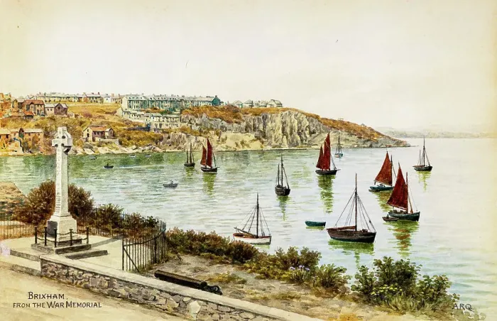 Framed Print : Brixham, Devon, from the War Memorial Framed Print : Brixham, Devon, from the War Memorial