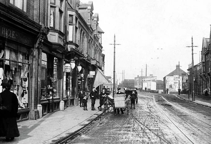 Framed Print : Broadheath Manchester Road near Altrincham early 1900s Framed Print : Broadheath Manchester Road near Altrincham early 1900s
