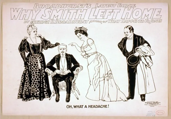 Framed Print : Broadhursts latest farce, Why Smith left home by George H Framed Print : Broadhursts latest farce, Why Smith left home by George H