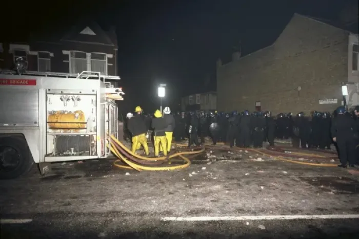 Framed Print : Broadwater Farm Riots - London Fire Brigade Framed Print : Broadwater Farm Riots - London Fire Brigade