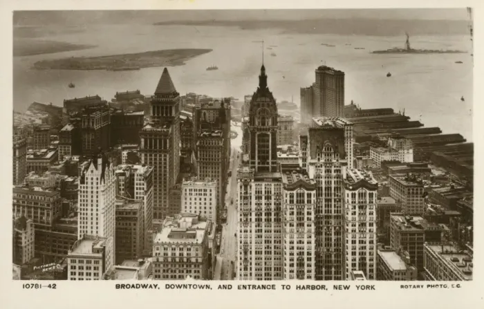Framed Print : Broadway, Downtown and the Entrance to the Harbour, New York Framed Print : Broadway, Downtown and the Entrance to the Harbour, New York