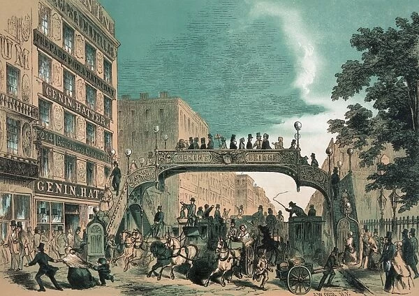 Broadway, N. Y. 1852. Genins new bridge