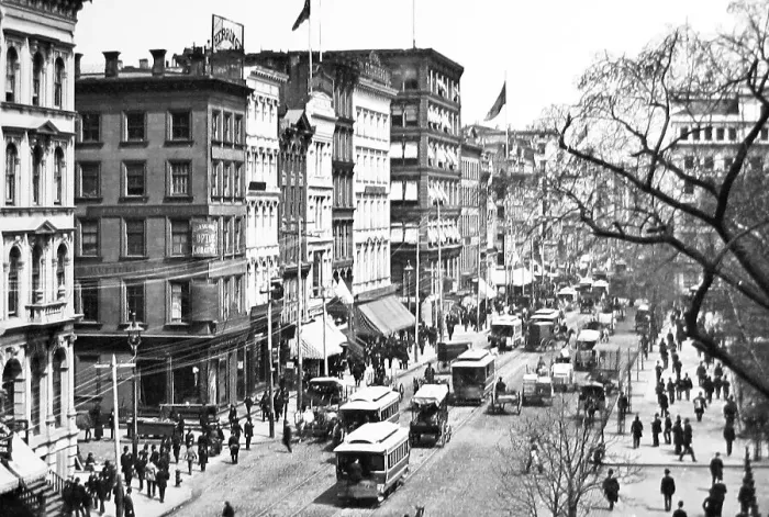 Framed Print : Broadway New York probably early 1900s Framed Print : Broadway New York probably early 1900s