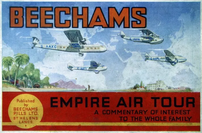 Framed Print : Brochure for Beechams Pills - Empire Air Tour Framed Print : Brochure for Beechams Pills - Empire Air Tour