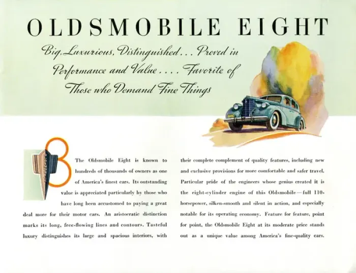 Framed Print : Brochure illustration, Oldsmobile Eight Framed Print : Brochure illustration, Oldsmobile Eight