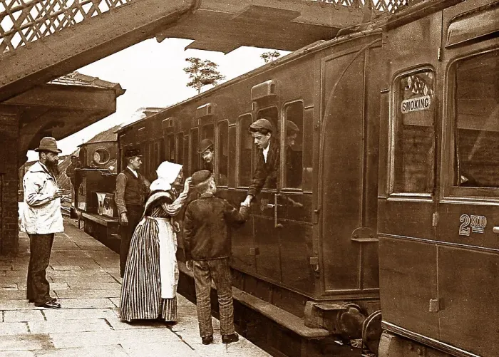 Framed Print : Brockholes Railway Station Victorian period Framed Print : Brockholes Railway Station Victorian period