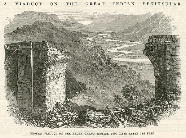 Broken viaduct on the Bhore Ghaut incline, India