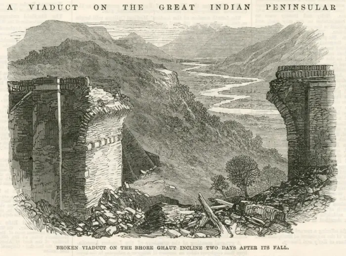 Framed Print : Broken viaduct on the Bhore Ghaut incline, India Framed Print : Broken viaduct on the Bhore Ghaut incline, India