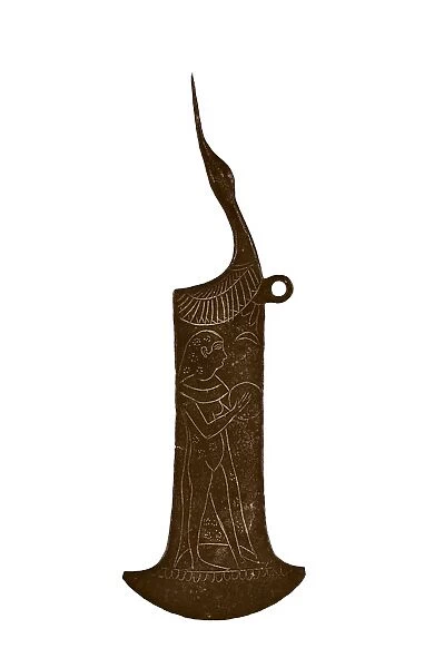 Bronze cutthroat razor shaped as a duck. Carthaginian