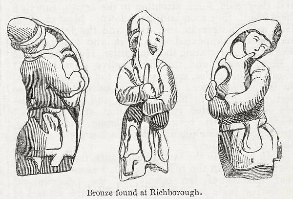 Bronze figure found at Roman fort at Richborough, Kent
