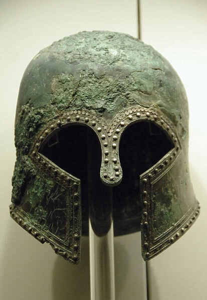 Bronze helmet of Corinthian style. 6th century B. C. Olympia