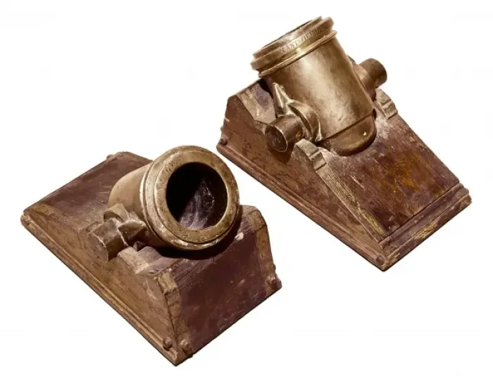 Framed Print : Two bronze mortars used during the First Carlist Framed Print : Two bronze mortars used during the First Carlist