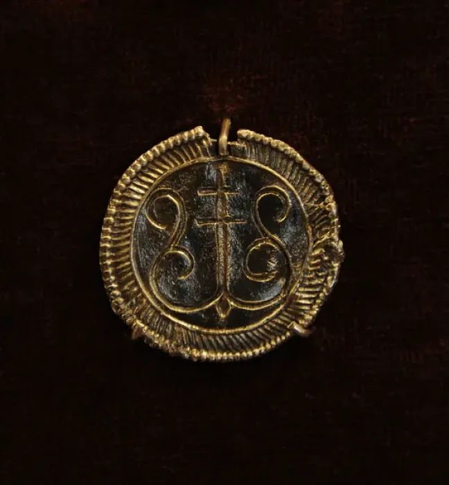 Framed Print : Bronze pendant. Museum of History and Navigation. Riga. Latv Framed Print : Bronze pendant. Museum of History and Navigation. Riga. Latv