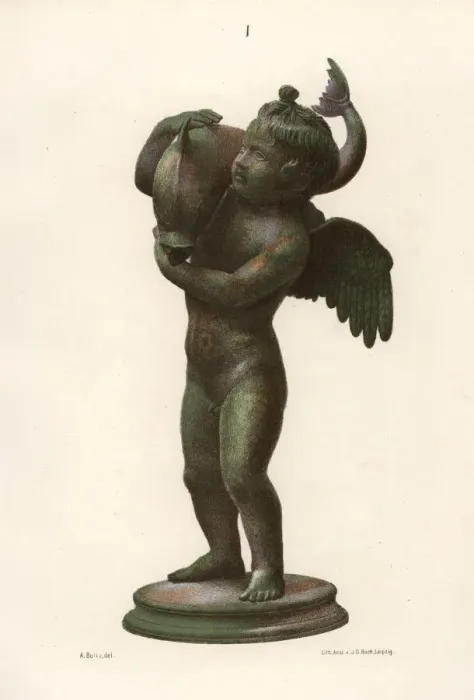 Framed Print : Bronze statue of an Amorino (infant cupid) Framed Print : Bronze statue of an Amorino (infant cupid)