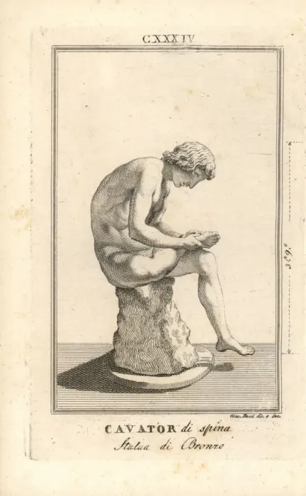 Framed Print : Bronze statue of a young man removing a thorn from his foot Framed Print : Bronze statue of a young man removing a thorn from his foot