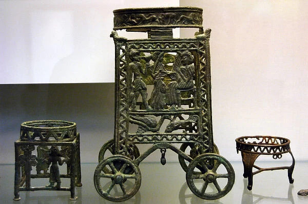 Bronze wheeled vessel-stand. 1225-1100 BC. Made in Cyprus