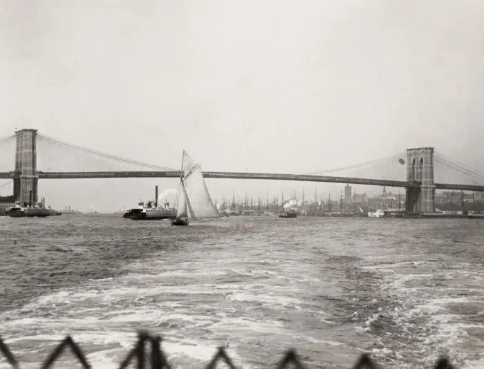 Framed Print : Brooklyn Bridge from the East River, Manhattan, New York Framed Print : Brooklyn Bridge from the East River, Manhattan, New York