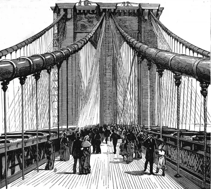 Framed Print : The Brooklyn Bridge, New York, 1883 Framed Print : The Brooklyn Bridge, New York, 1883