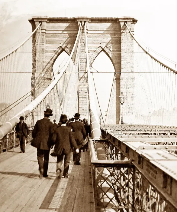 Framed Print : Brooklyn Bridge New York probably early 1900s Framed Print : Brooklyn Bridge New York probably early 1900s
