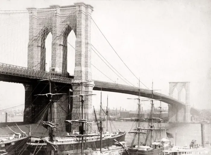 Framed Print : Brooklyn Bridge, New York, USA, c. 1890 Framed Print : Brooklyn Bridge, New York, USA, c. 1890