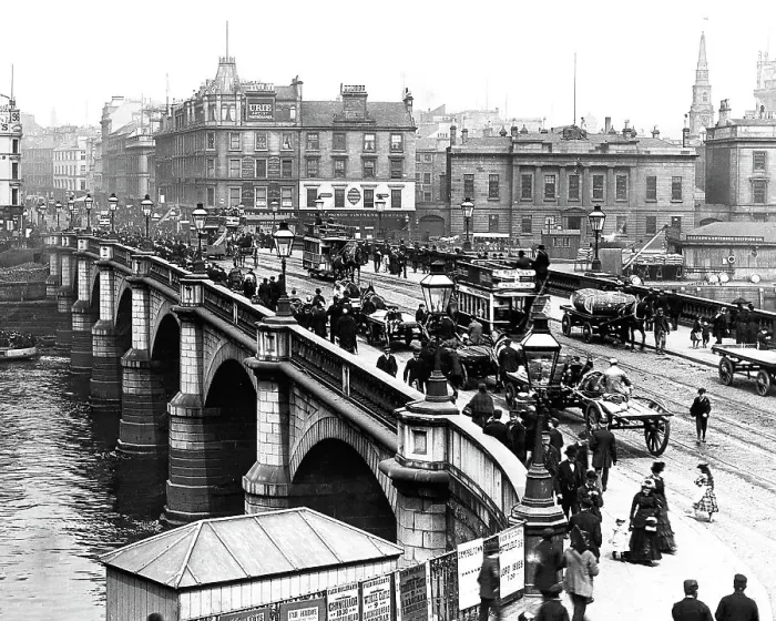 Framed Print : Broomielaw Bridge Glasgow Victorian period Framed Print : Broomielaw Bridge Glasgow Victorian period