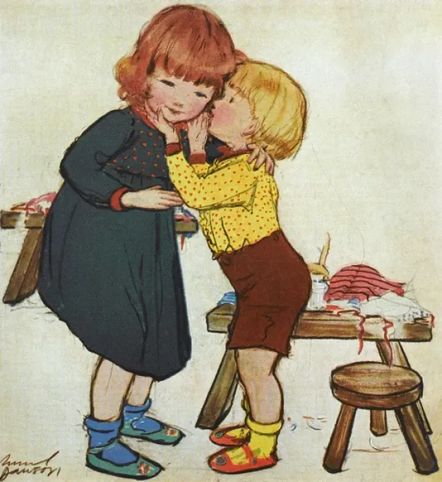 Framed Print : Brother and sister by Muriel Dawson Framed Print : Brother and sister by Muriel Dawson