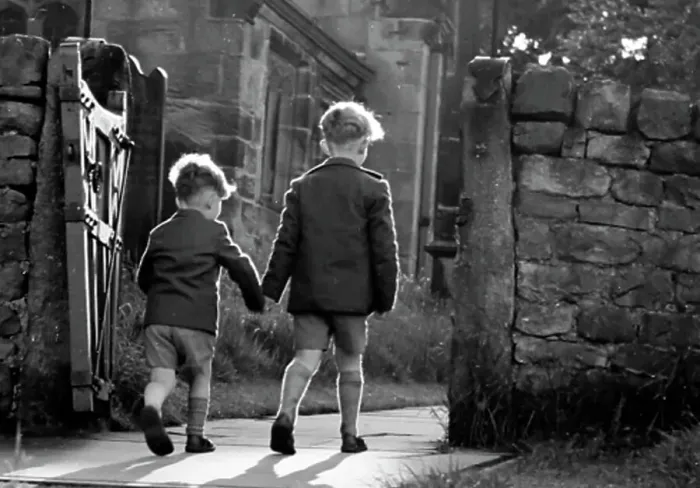 Framed Print : Brothers holding hands in the 1930s Framed Print : Brothers holding hands in the 1930s