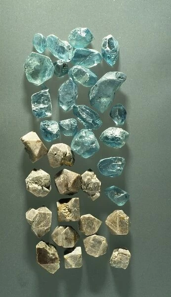 Brown and blue zircons