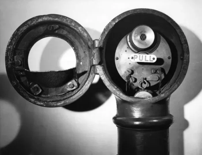 Framed Print : Browns fire alarm head (open) Framed Print : Browns fire alarm head (open)