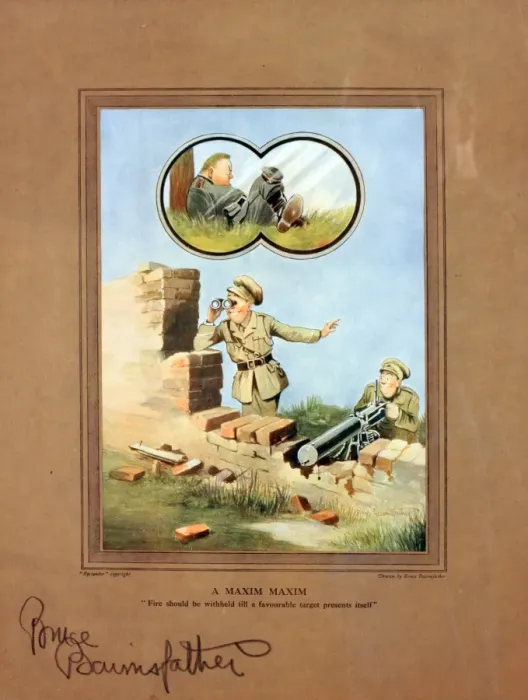 Framed Print : Bruce Bairnsfather cartoon, Maxim Maxim Framed Print : Bruce Bairnsfather cartoon, Maxim Maxim