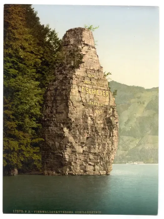 Framed Print : Brunnen, Schillerstein, Lake Lucerne, Switzerland Framed Print : Brunnen, Schillerstein, Lake Lucerne, Switzerland