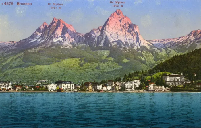 Framed Print : Brunnen, Switzerland on Lake Lucerne Framed Print : Brunnen, Switzerland on Lake Lucerne
