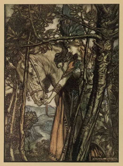Framed Print : BRUNNHILDE AND HORSE