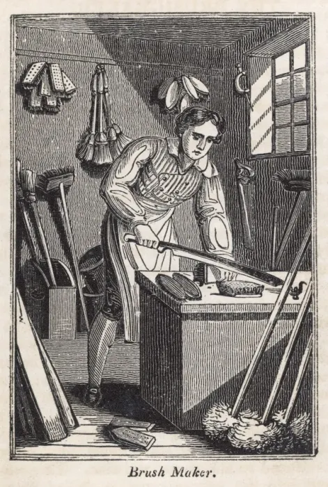 Framed Print : Brush Maker 1827 Framed Print : Brush Maker 1827