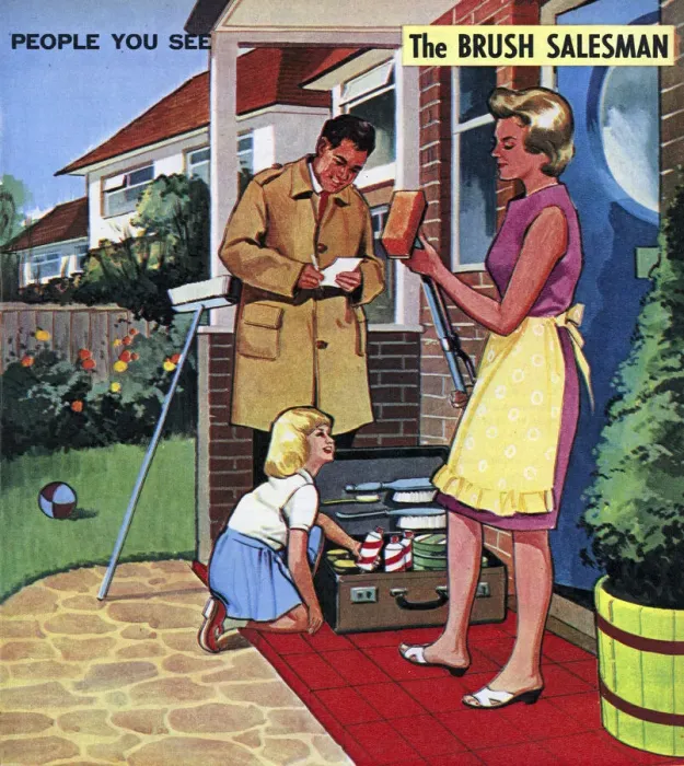 Framed Print : The Brush Salesman Framed Print : The Brush Salesman