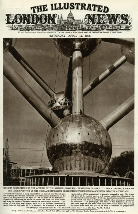 Framed Print : Brussels Atomium, nearly completed 1958 Framed Print : Brussels Atomium, nearly completed 1958