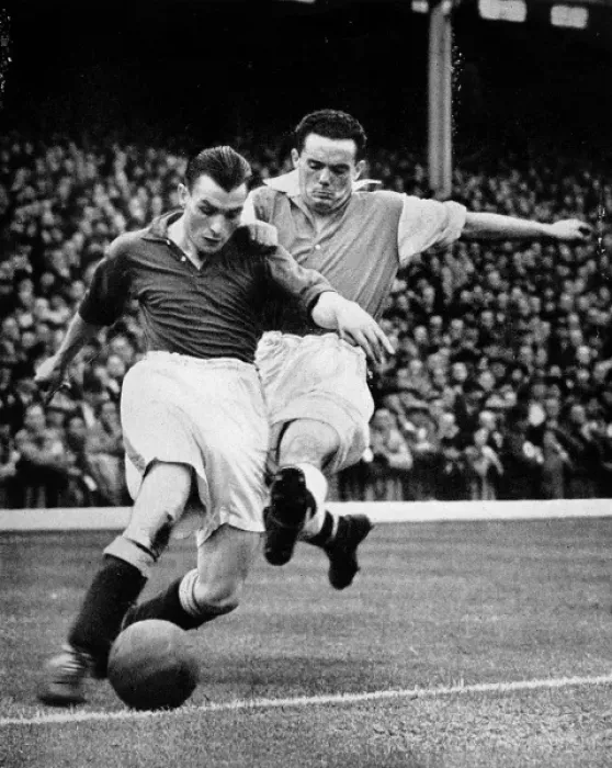 Framed Print : Bryn Jones Tackling Gillick, Arsenal vs. Everton, 1938 Framed Print : Bryn Jones Tackling Gillick, Arsenal vs. Everton, 1938