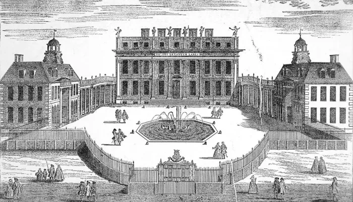 Framed Print : Buckingham House, St. Jamess Park, 1705 Framed Print : Buckingham House, St. Jamess Park, 1705