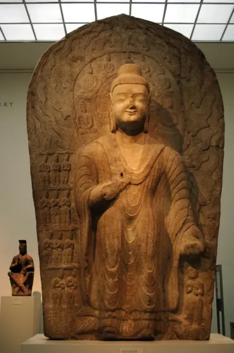 Framed Print : Buddha Maitreya. Stela dated between 489-495. Northern Wei D Framed Print : Buddha Maitreya. Stela dated between 489-495. Northern Wei D