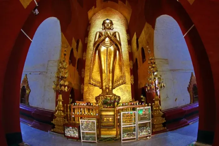 Framed Print : Buddha statue in Ananda Pagoda Temple in Old Bagan, Myanmar Framed Print : Buddha statue in Ananda Pagoda Temple in Old Bagan, Myanmar