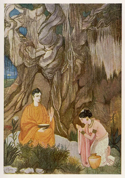Buddha and Sujata. SIDDHARTHA GAUTAMA, known as the BUDDHA 