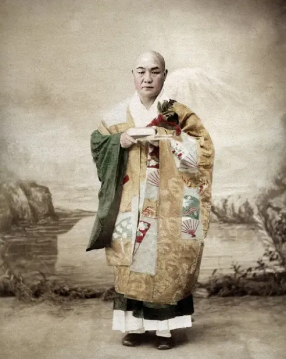 Framed Print : Buddhist priest, Japan