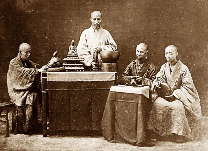 Framed Print : Buddhist Priests, China Framed Print : Buddhist Priests, China