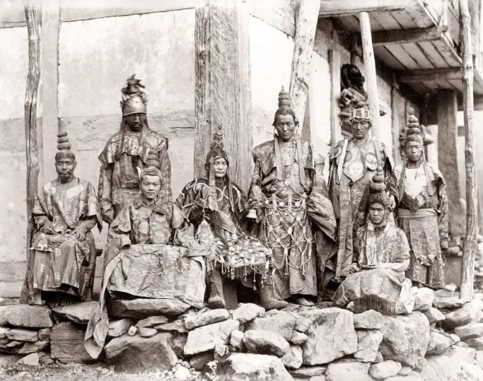 Framed Print : Buddhist priests, northern India, c. 1880 s Framed Print : Buddhist priests, northern India, c. 1880 s