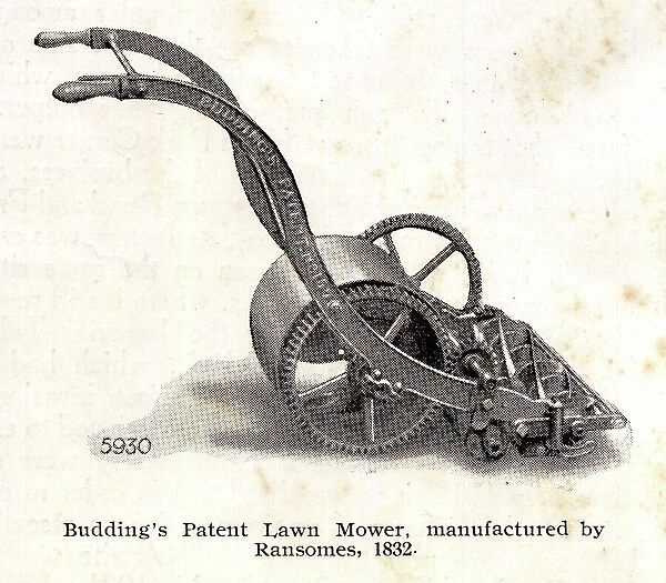 Budding's patent lawn mower made by Ransomes of Ipswich