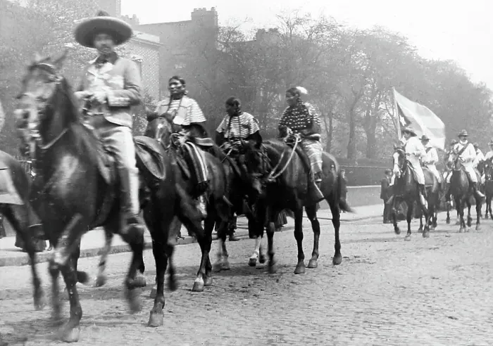 Framed Print : Part of Buffalo Bill's parade, probably Liverpool in 1903 Framed Print : Part of Buffalo Bill's parade, probably Liverpool in 1903