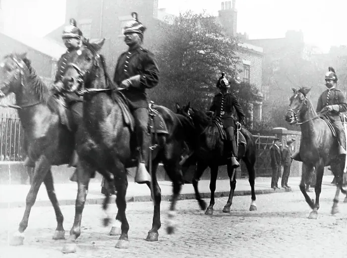 Framed Print : Part of Buffalo Bill's parade, probably Liverpool in 1903 Framed Print : Part of Buffalo Bill's parade, probably Liverpool in 1903