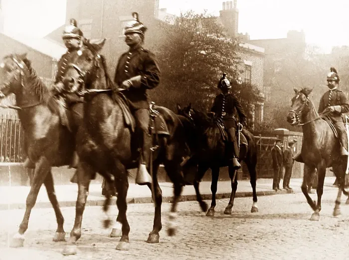 Framed Print : Part of Buffalo Bill's parade, probably Liverpool in 1903 Framed Print : Part of Buffalo Bill's parade, probably Liverpool in 1903